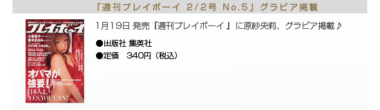 原紗央莉 週刊プレイボーイ グラビア掲載